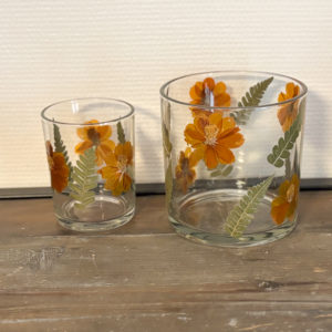 Bougeoir fleurs séchées (Lot de 2)