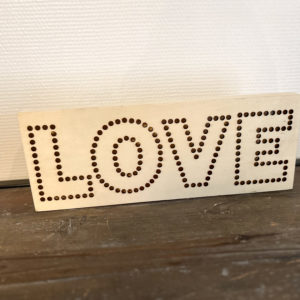 Panneau Love lumineux en bois